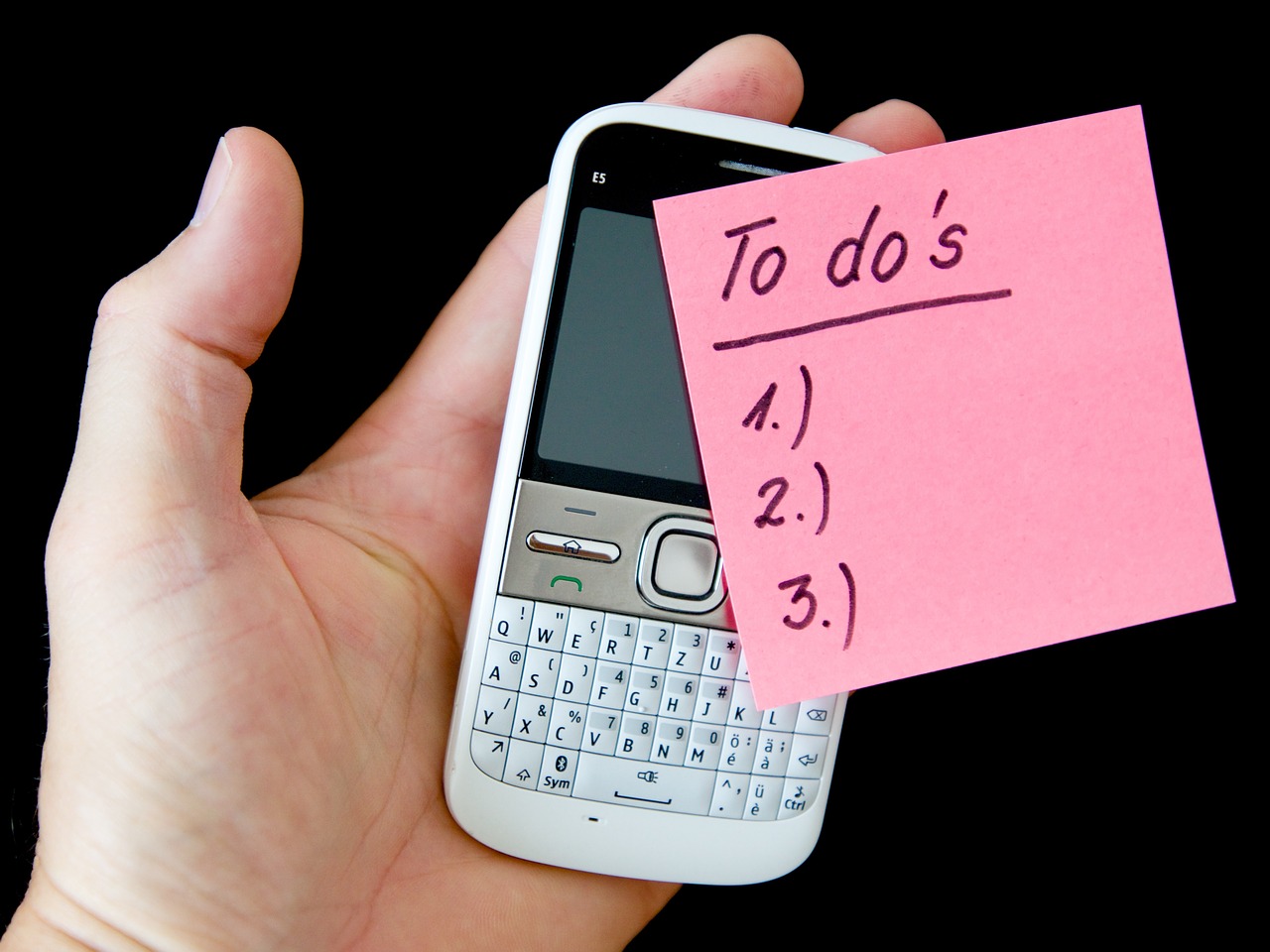 Cellulare con nota, cose da fare
