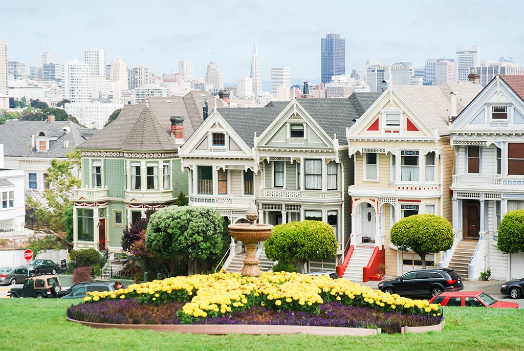 Case a schiera painted ladies