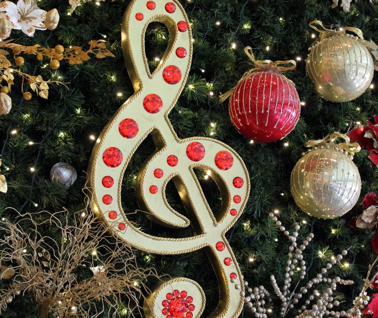 Decorazione albero di natale a forma di chiave di violino