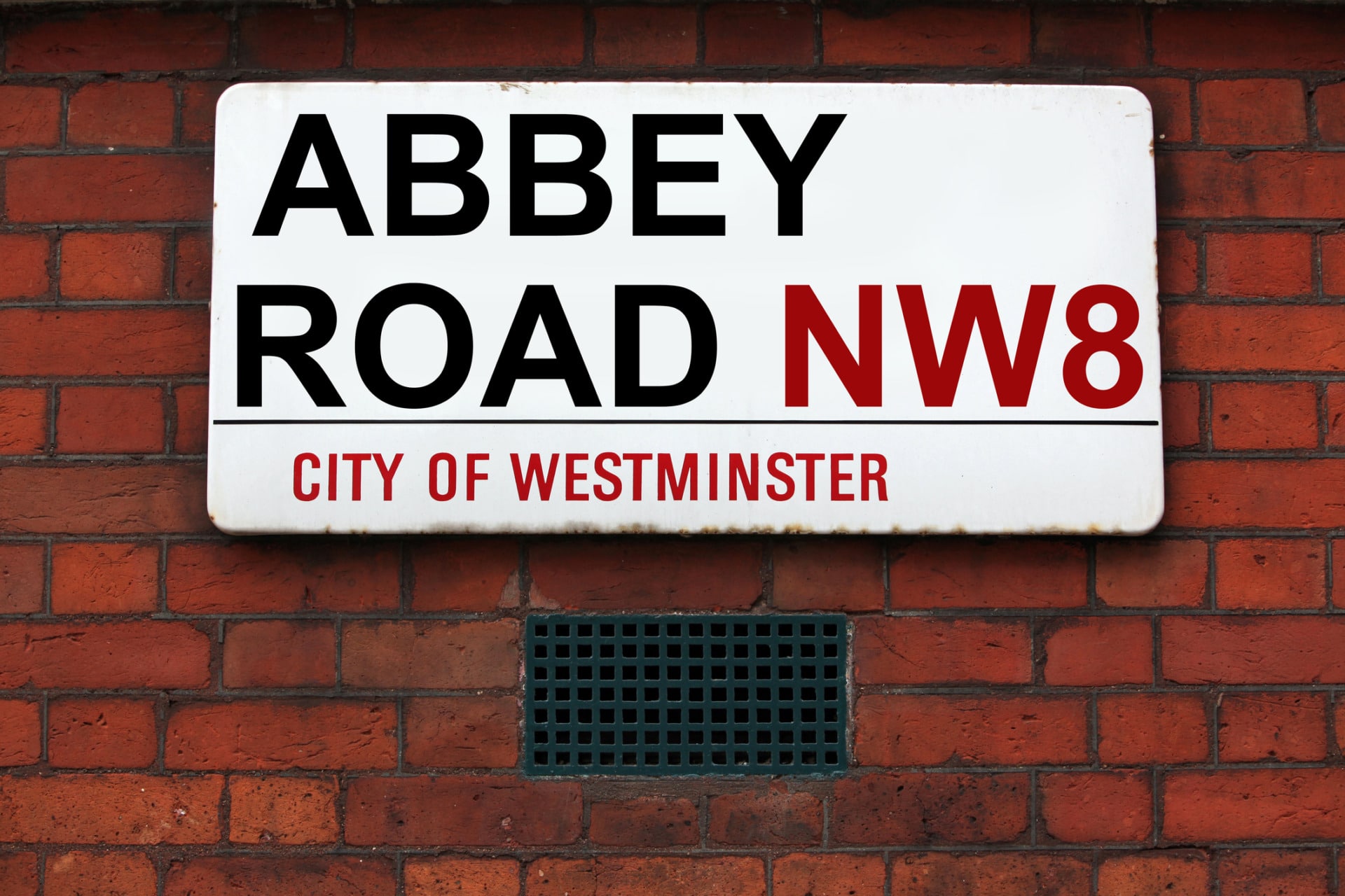 Insegna Abbey Road a Londra