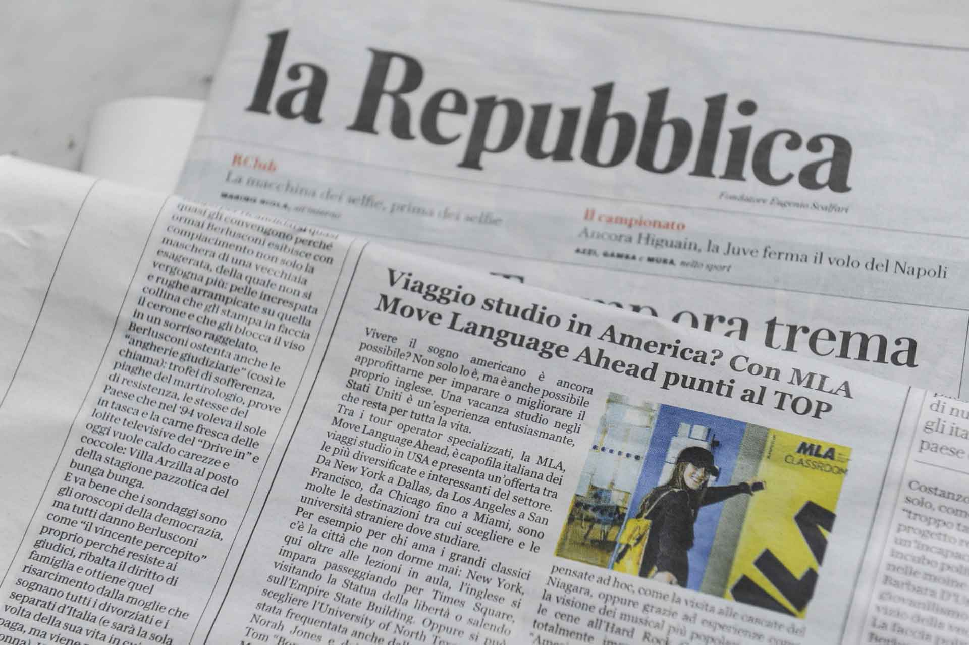 articolo su MLA sul giornale la repubblica