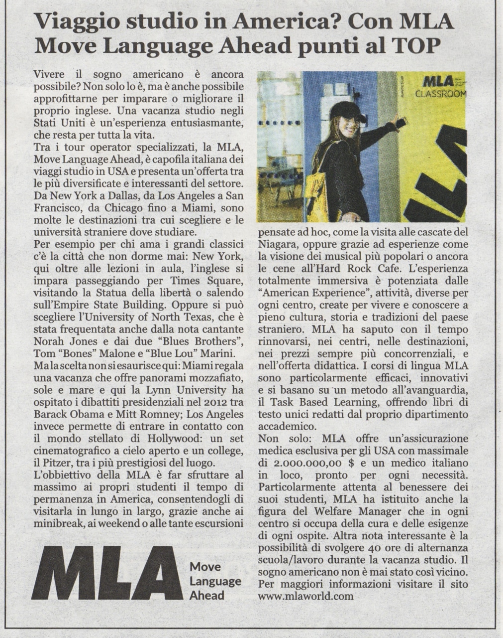 Articolo di giornale su La Repubblica