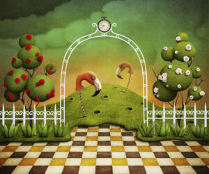 Illustrazione paese delle meraviglie