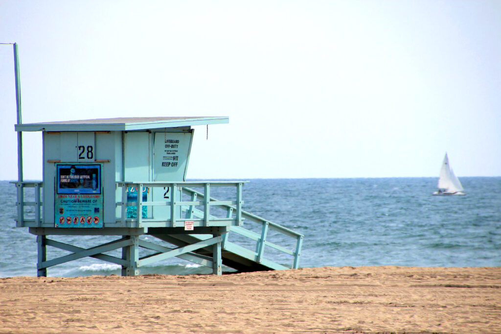 Cabina lifeguarding a Santa Monica