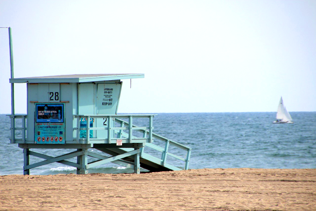 Cabina lifeguarding a Santa Monica