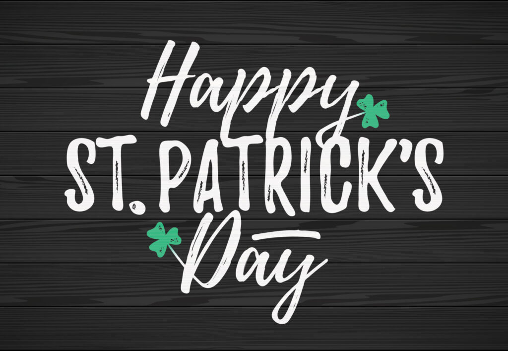 Grafica con scritta Happy St. Patrick Day
