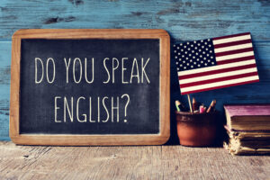 lavagna con domanda do you speak english