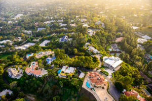 Veduta aerea delle ville di Beverly Hills