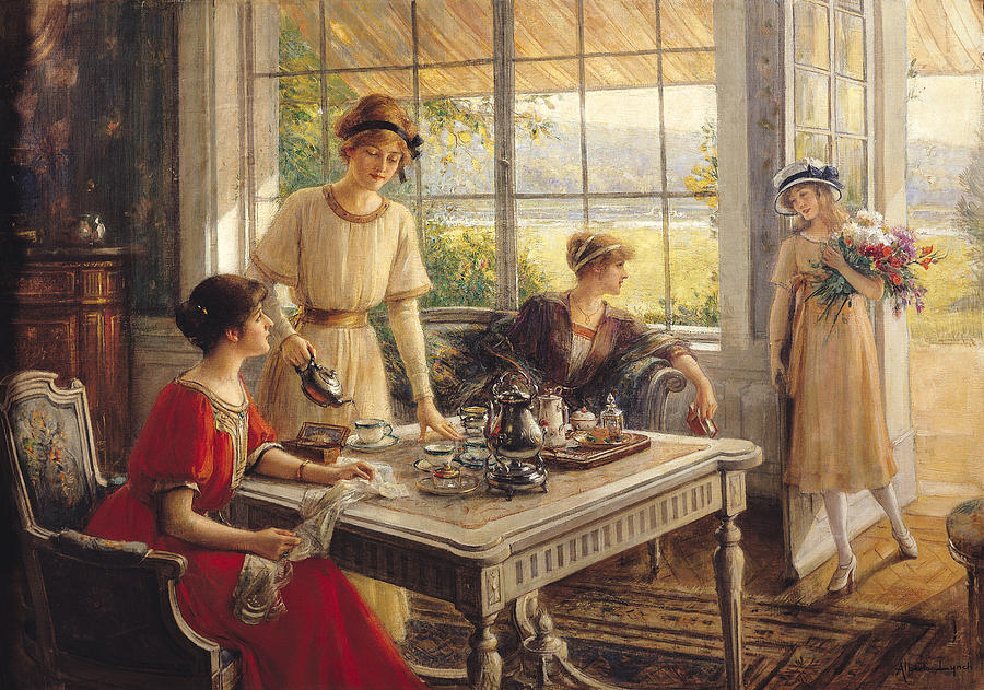 Women Taking Tea di Albert Lynch