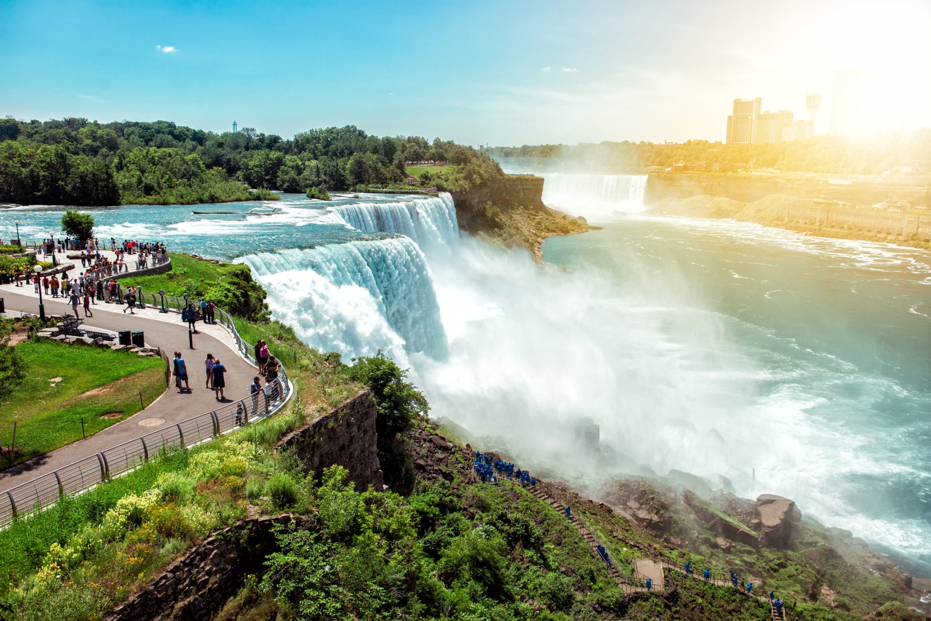 Cascate del Niagara durante una splendida giornata di sole
