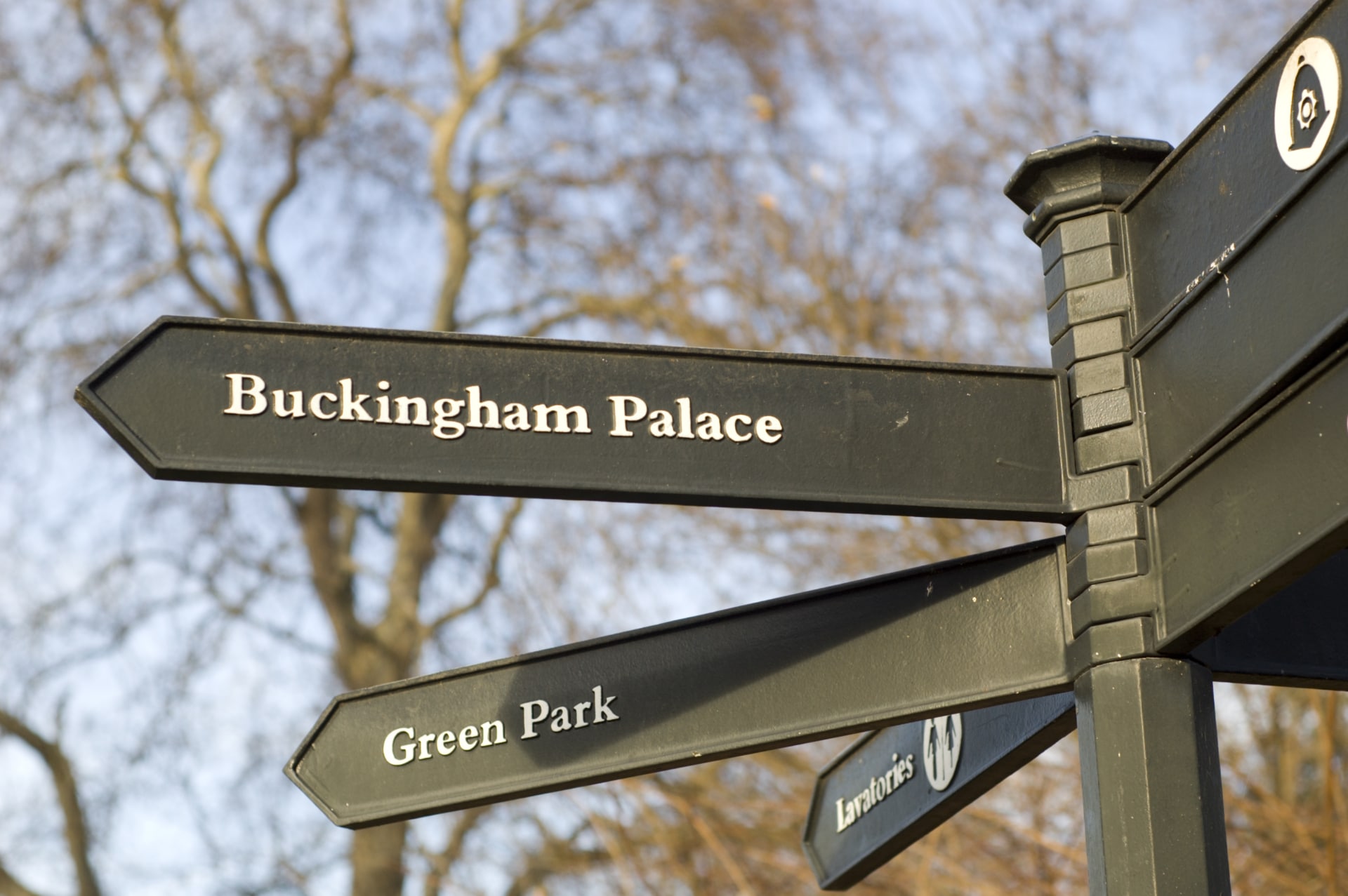 Buckingham Palace, Lavatories e Green Park segnaletica