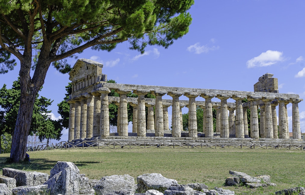 Italy : View of the Temple of Poseidon or Neptune,in Paestum