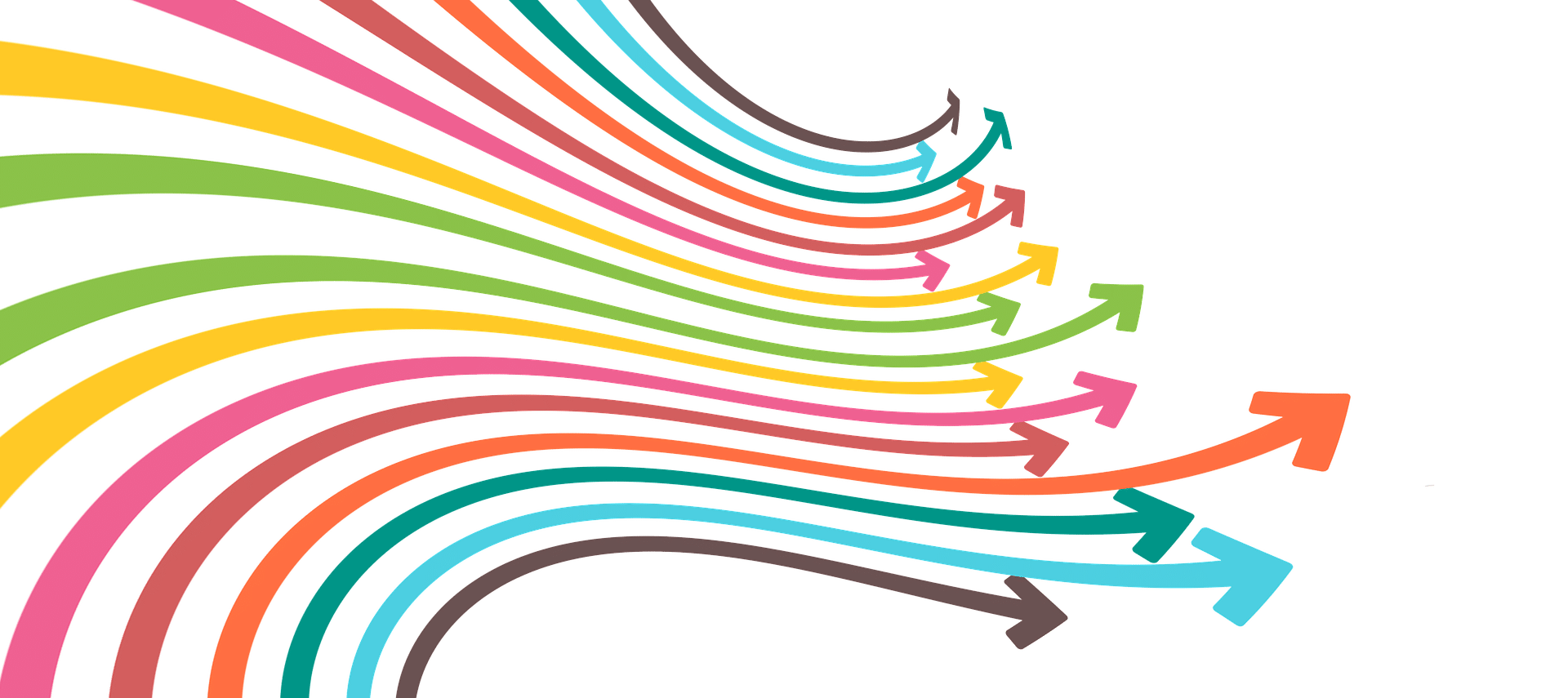 Tempo e spazio per la creatività delle idee Frecce colorate