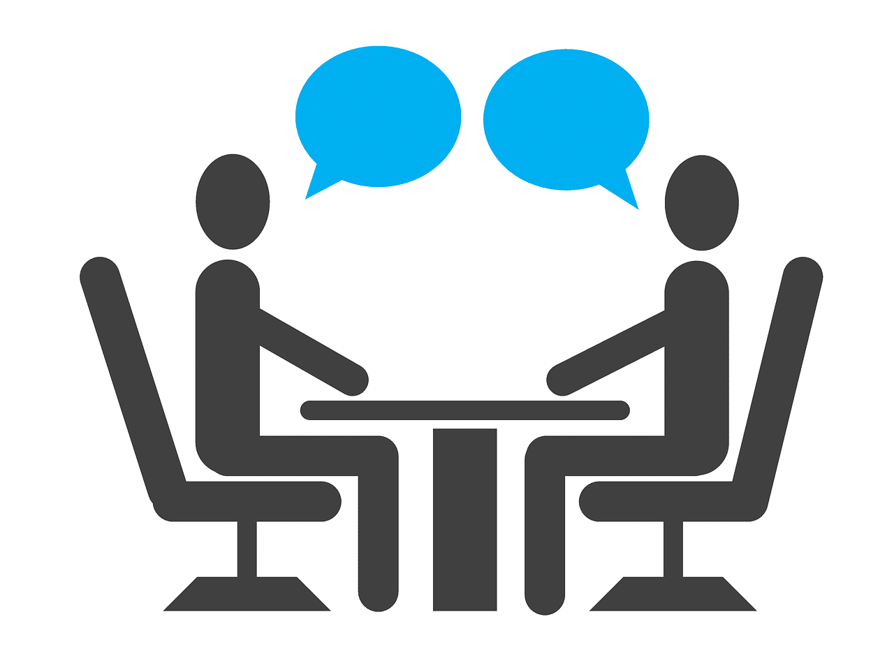 Colloquio di lavoro in inglese: cosa non dire mai Illustrazione di due persone che conversano