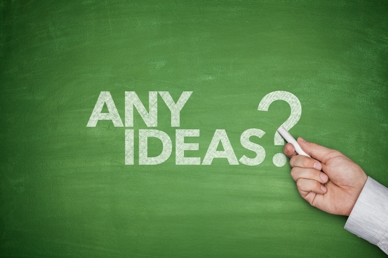 Classe di inglese: un’idea originale per interrogare i tuoi studenti Lavagna verde con scritta idea