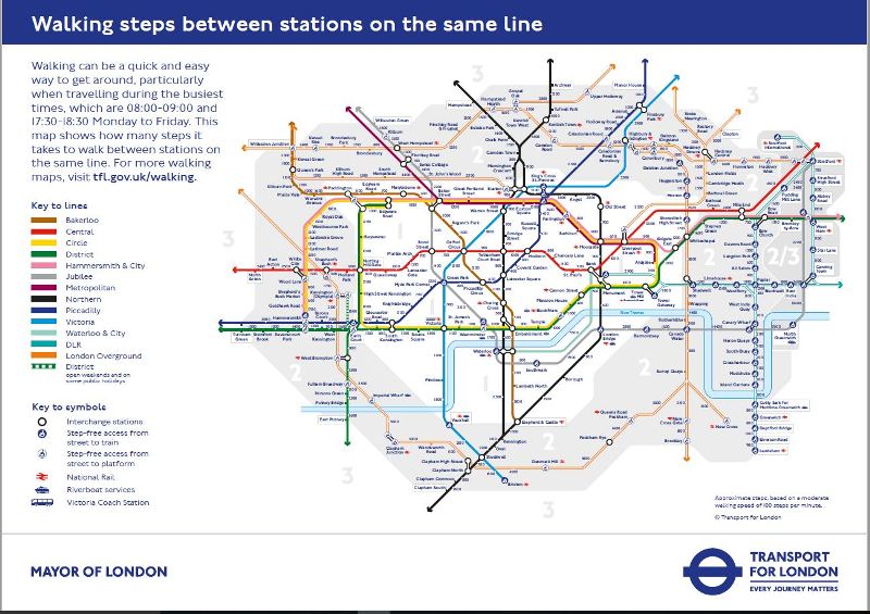 Londra: la nuova mappa della metro ti invita a camminare Mappa della metropolitana di Londra