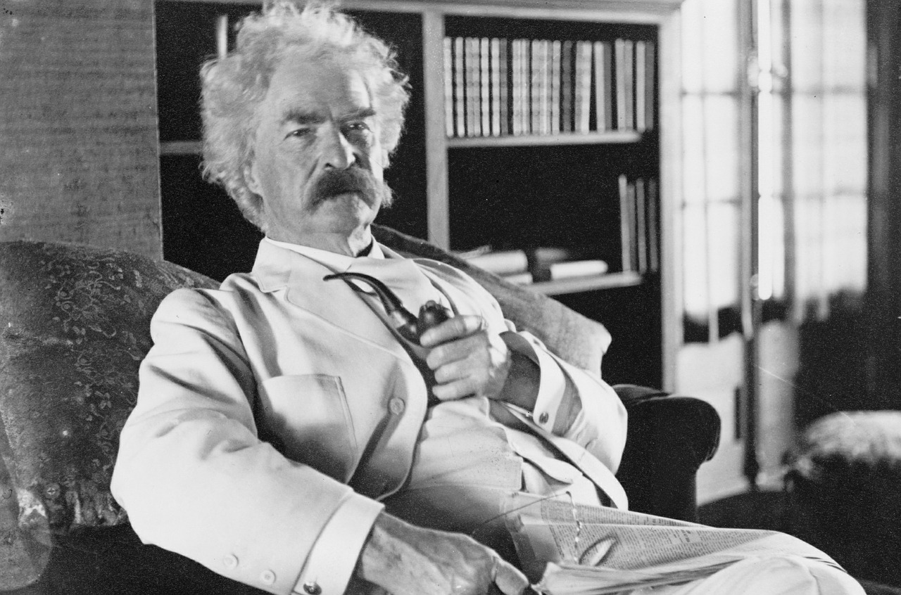 Mark Twain e il Thanksgiving Ritratto di Mark Twin in bianco e nero