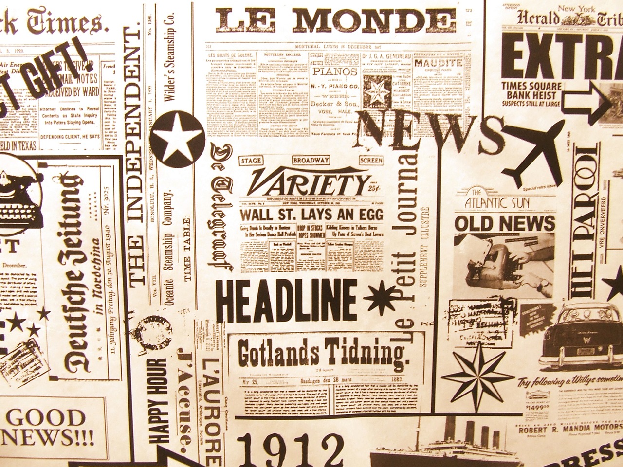 Idee e strumenti per usare il giornale in una lezione di inglese Collage copertine di giornale