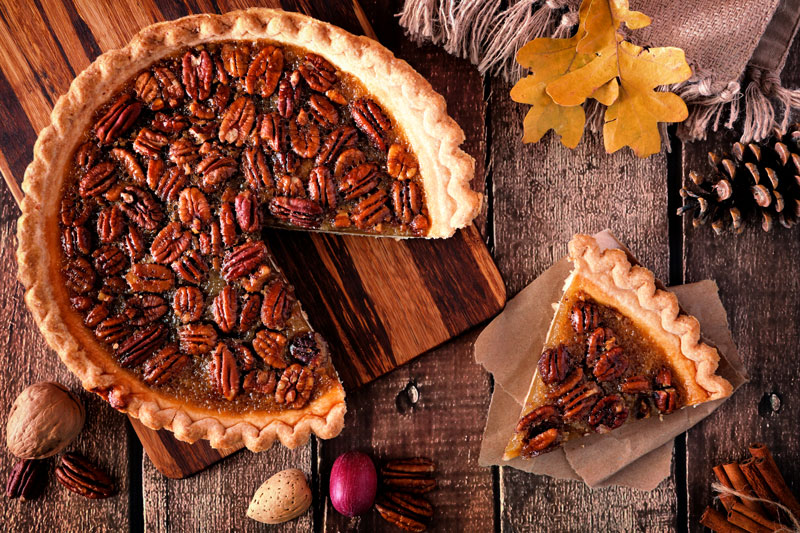 Piatti tipici della festa del ringraziamento La torta di noci americana pecan pie