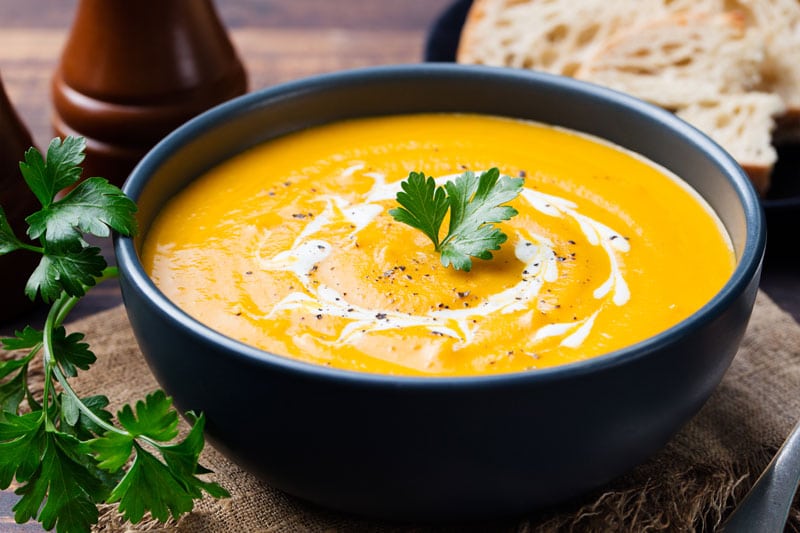 Piatti tipici della festa del ringraziamento Zuppa di zucca USA